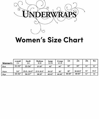 Underwraps women's size chart for clothing.